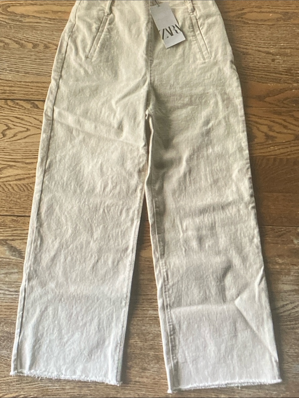 ZARA Beige Wide-Leg Chinos